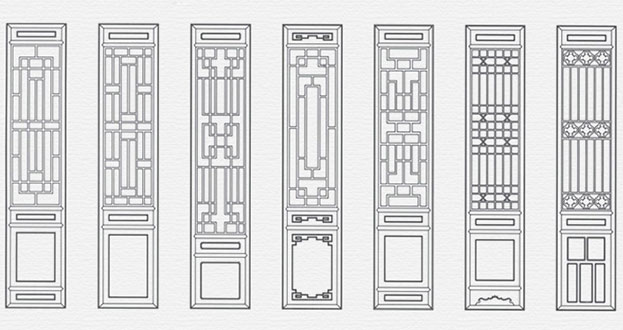 徐闻常用中式仿古花窗图案隔断设计图